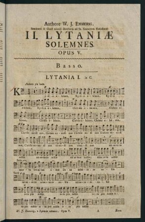 1-7, II. Lytaniae Solemnes. Opus V. Basso.