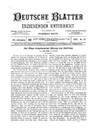 Zur Pflege volkstümlicher Bildung und Gesittung : (Fortsetzung)