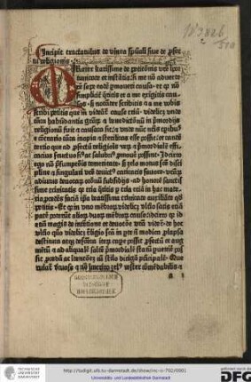 Incipit tractatulus de vinea spirituali sive de profectu religionis.