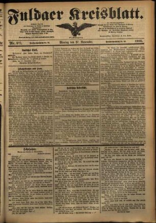 Ausgabe vom Montag, den 27. November 1905.