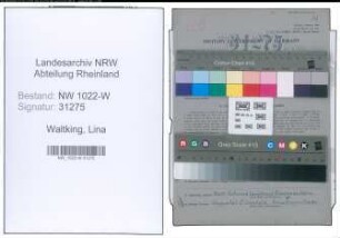 Entnazifizierung Lina Waltking , geb. 28.08.1892 (Krankenschwester)