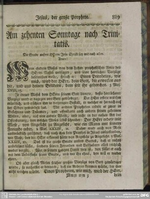Am zehenten Sonntage nach Trinitatis