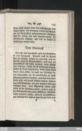 Vom Geheimniß.