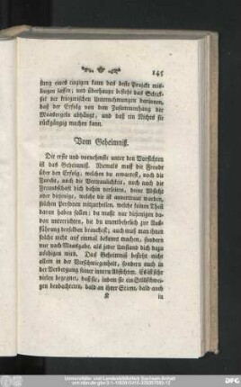 Vom Geheimniß.