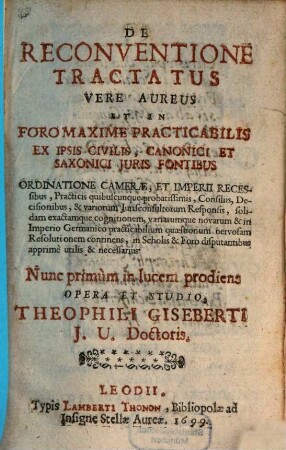 De reconventione tractatus aureus