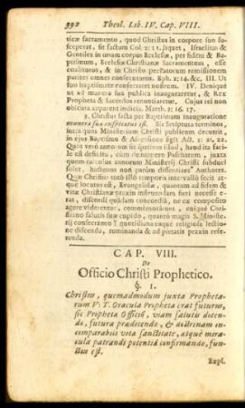 Cap. VIII. De Officio Christi Prophetico.