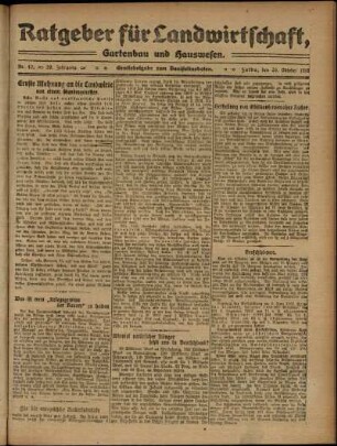 Zweite Ausgabe vom Sonntag, den 26. Oktober 1919.