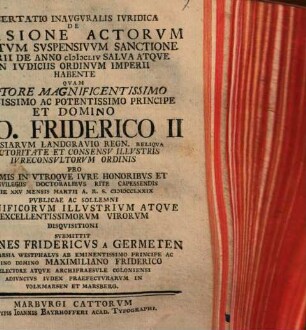 Diss. inaug. iur. de revisione actorum effectum suspensivum Sanctione Imperii de anno MDCLIV salva atque in Iudiciis Ordinum Imperii habente