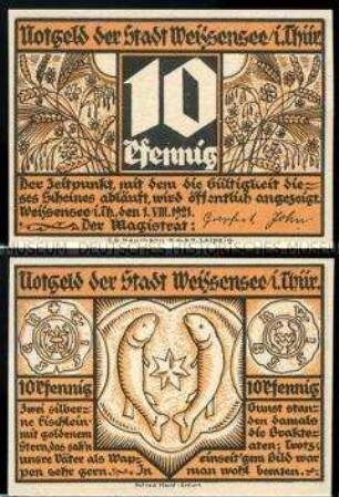 Weißensee, Notgeldserie, 10 Pfennig