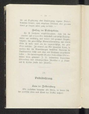 IV. Volksdichtung.