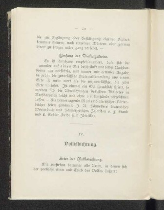 IV. Volksdichtung.