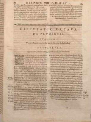 Dispvtatio Octava. De Prvdentia.
