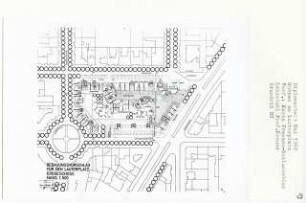 Wohnen am Lauterplatz, Berlin-Friedenau (Diplomarbeit bei Willy Kreuer): Grundriss Erdgeschoss 1:500