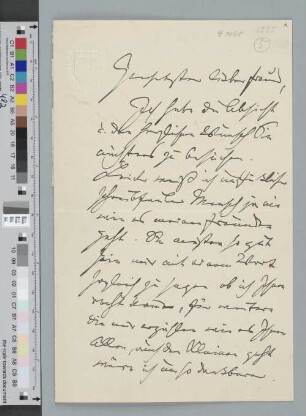 Brief an Rudolf von Beckerath