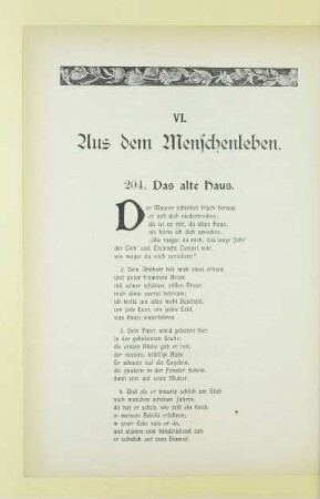 VI. Aus dem Menschenleben