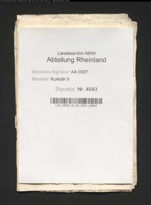 Schriftwechsel des kurfürstlichen Registrators Werner Burmann