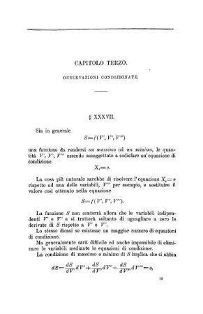 Capitolo Terzo. Osservazioni Condizionate.