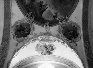 Apostel Matthäus und Markus : Apostel Matthäus und Markus. Fresko (1765/1766). Pleß (Kreis Unterallgäu), Pfarrkirche Sankt Gordian und Epimachus