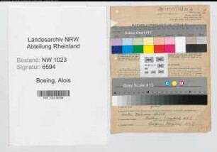 Entnazifizierung Alois Boeing , geb. 25.03.1888 (Stadtsekretaer)