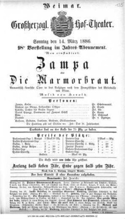 Zampa oder Die Marmorbraut