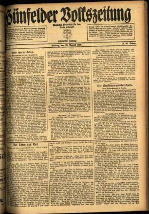Ausgabe vom Montag, den 30. August 1920.