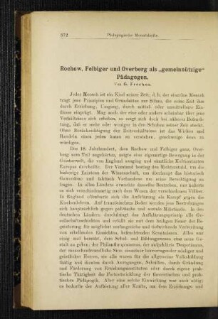 Rochow, Felbiger und Overberg als "gemeinnützige" Pädagogen