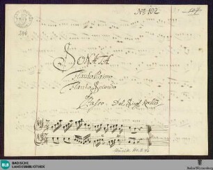 Sonatas - Mus. Hs. 246 : fl (2), b; A; Krause-PichlerK 1991 deest DelK 299 GroT 3857-A