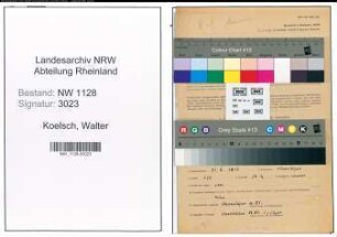Entnazifizierung Walter Koelsch , geb. 31.05.1896 (Feuerwehrmann)