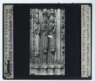 Chartres, Kathedrale Notre-Dame : Westportal, linkes Gewände, Figuren