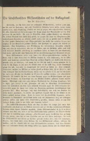 Die südafrikanischen Missionsschulen auf der Anklagebank