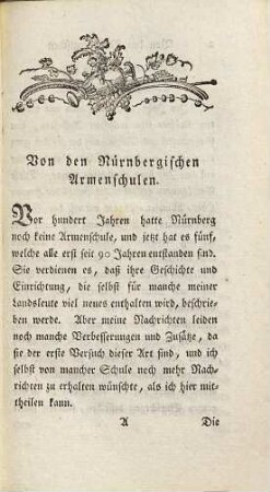 Nachrichten von den Nürnbergischen Armenschulen und Schulstiftungen
