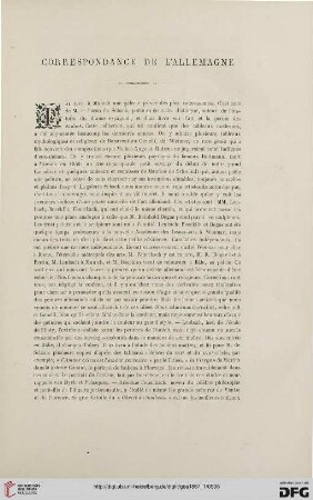 Correspondance de l'Allemagne