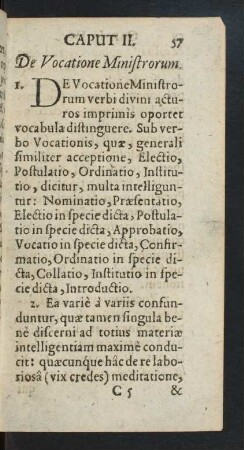 Caput II. De Vocatione Ministrorum.