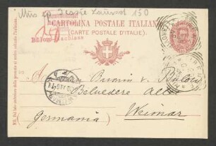 Postkarte an Marie von Bülow : 29.10.1899