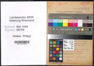 Entnazifizierung Philipp Welker , geb. 22.04.1901 (Finanzbeamter)