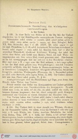 Dritter Teil. Zusammenfassende Darstellung der wichtigsten Lautwandlungen