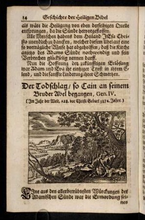 14-31, Der Todschlag. Die Arche Noe. Due Sündflut und der Eingang des Noe in die Arche. Ausgang aus der Arche. Cham von seinem Vatter verflucht.