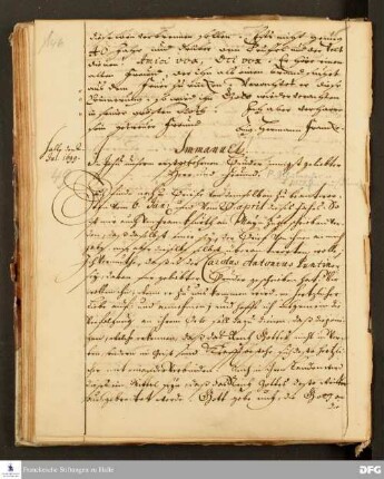 Brief von August Hermann Francke an [Johann Samuel Schuhmacher].