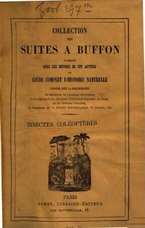 Histoire naturelle des insectes : Genera des Coléoptères ou exposé méthodique et critique de tous les genres proposés jusqu'ici dans cet ordre d'insectes, 11. Phytophages