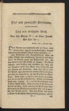 Fünf und zwanzigste Fortsetzung.