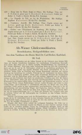 Alt-Wiener Glückwunschkarten (Nr. 624-675)