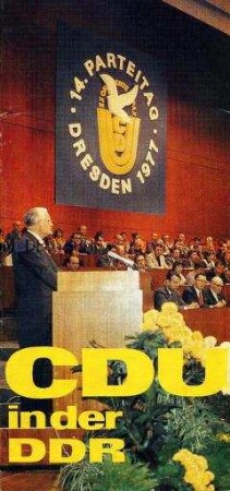 Werbeprospekt der CDU der DDR anlässlich ihres 14. Parteitages