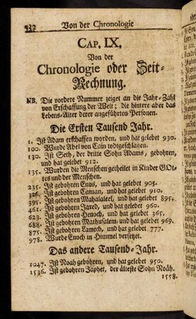 532-784, Cap. IX. Von der Chronologie oder Zeit-Rechnung.