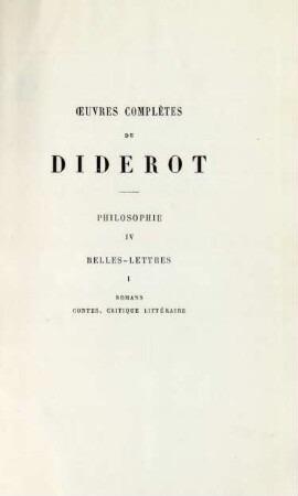 T. 4: Œuvres complètes de Diderot
