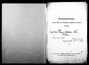 Leu, August Wilhelm - Landschaftsmaler 1860 - Juli - 27, ordentliches Mitglied