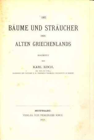 Die Bäume und Sträucher des alten Griechenlands