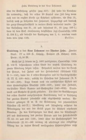 453-456 [Rezension] Zahn, Theodor von, Einleitung in das Neue Testament; 2. Band