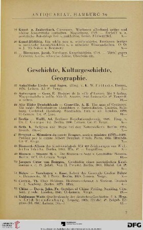 Geschichte, Kulturgeschichte, Geographie (Nr. 42-237)