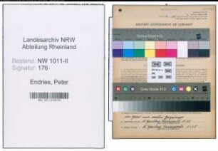 Entnazifizierung Peter Endries , geb. 25.03.1896 (Dachdecker)