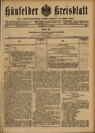 Ausgabe vom Samstag, den 10. Januar 1914.